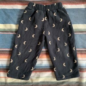 Organic Zoo Midnight Traveller Pants Charcoal Moon Print 4-5T